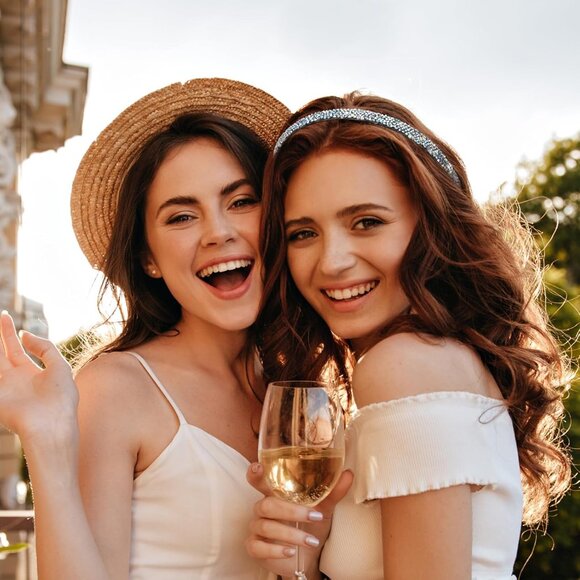 Glitter Headbands for Girls, 6 Pcs Elastic Shiny Rhinestone Non Slip Athletic Ru - Picture 6 of 7